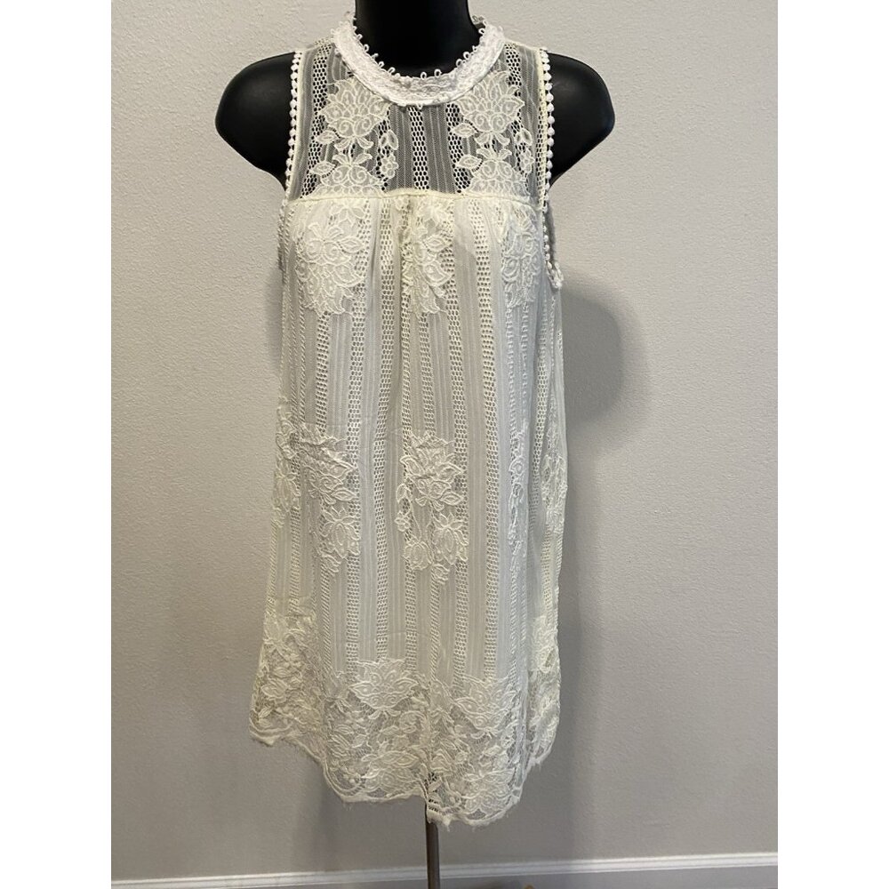 NO BOUNDARIES Juniors Dize S(3/5) Crocheted Lined Dress